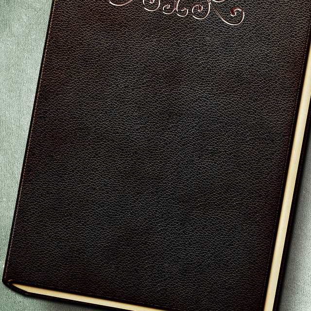 book cover on wooden table
